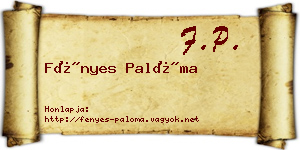 Fényes Palóma névjegykártya